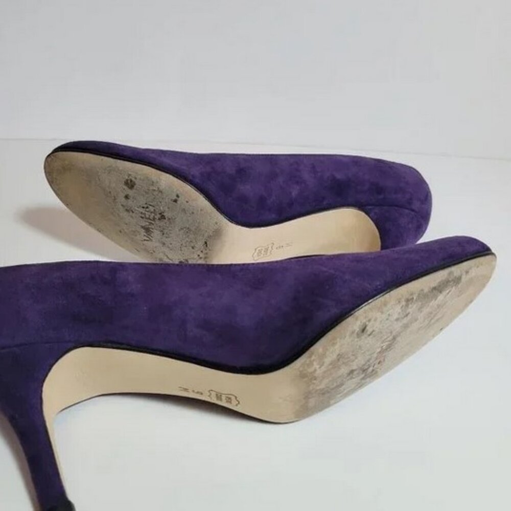 Vaneli Women's Shoes Size 9 Purple Suede Heels Pumps Undine 3" Round Almond Toe - Picture 6 of 6